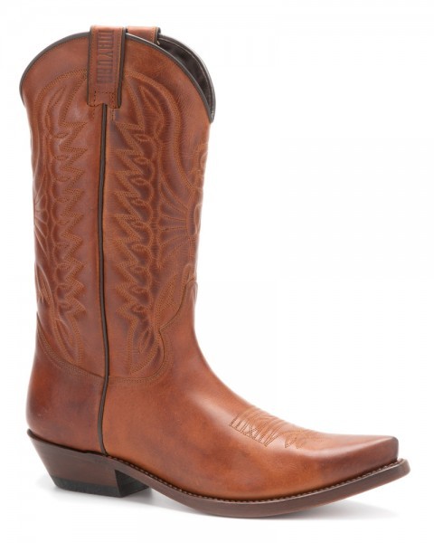 Botas cowboy para hombre y mujer punta fina caña alta color cuero natural Mayura Boots a la venta online