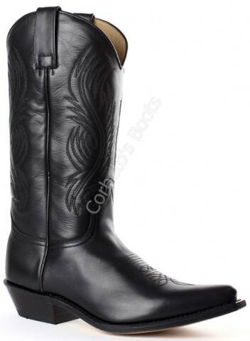 2605 Red Pull Oil Negro | Sendra mens black leather cowboy boots