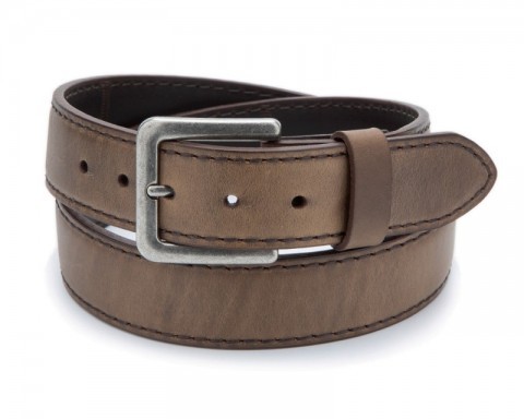 Tanned light brown thick leather belt made in Spain