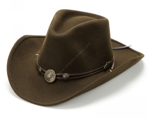 Sombrero vaquero unisex Stars & Stripes fieltro de lana blanda marrón