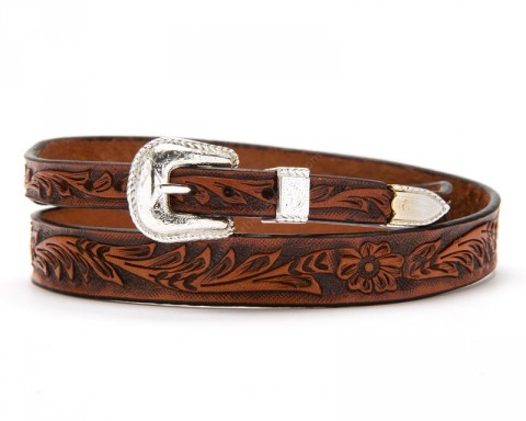 Garnish your already awesome cowboy hat buying this great hat band made with tooled brown cow leather. It is also size adjustable.