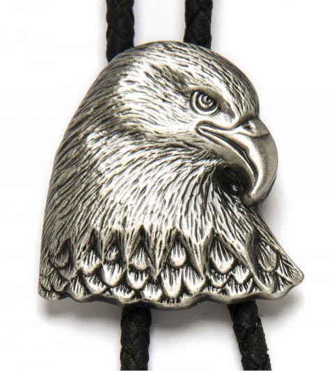 American eagle head metallic western bolo tie