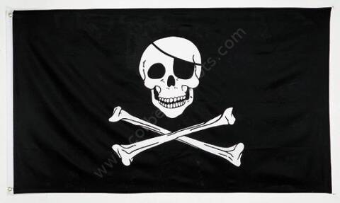 Black pirate Jolly Roger flag