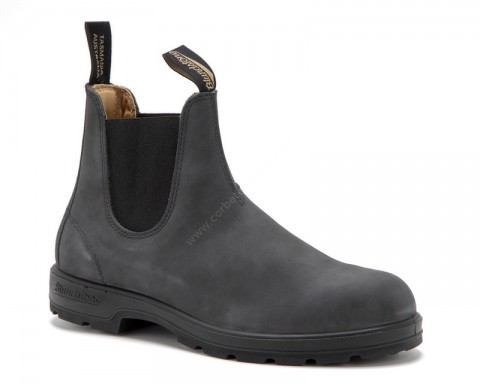 Mens rustic black Blundstone ankle boots