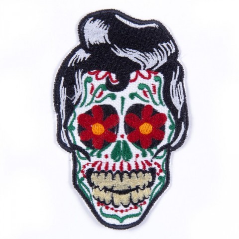Zombie Elvis mexican skull style clothing patch