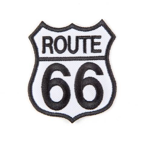 White shield Route 66 patch