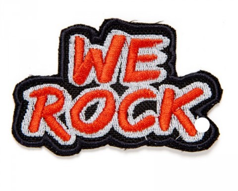 We Rock embroidered clothing patch