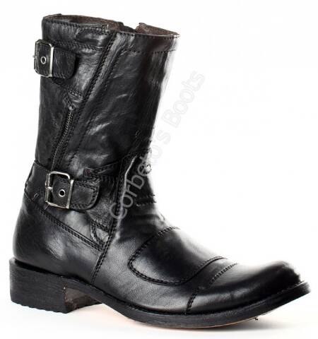 8279 City Old Tree Negro | Sendra Boots mens mid calf black enginner boots with zipper