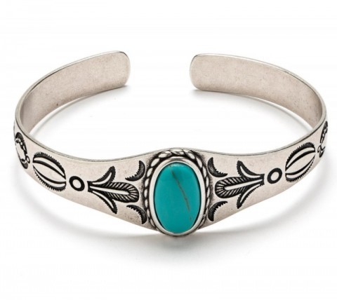 Montana Silversmiths Cowboy Bracelet with large turquoise for men and women