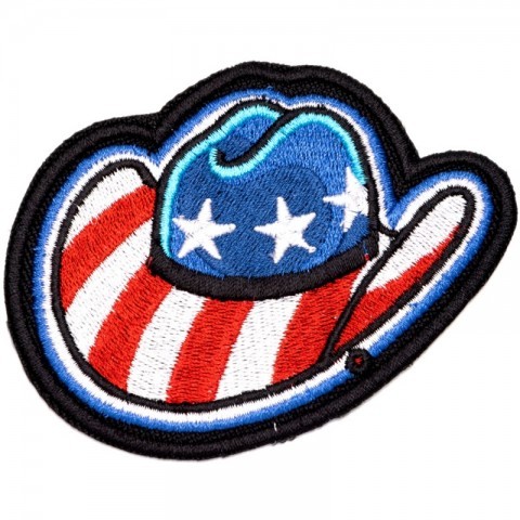 United States flag design embroidered cowboy hat stick patch 