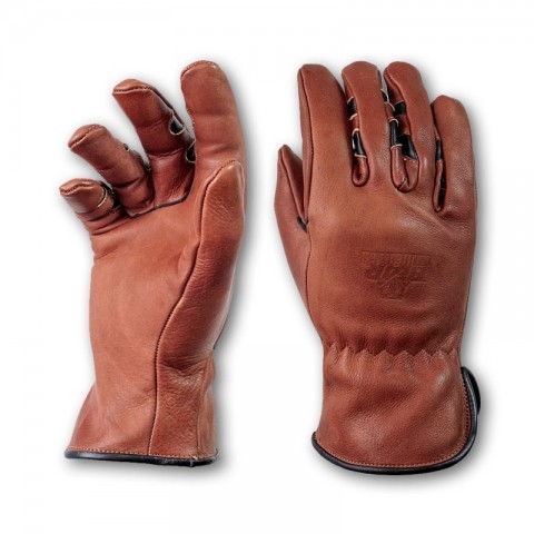 Brown leather special driving gloves