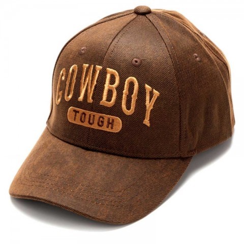 Brown western baseball cap with velcro fastening