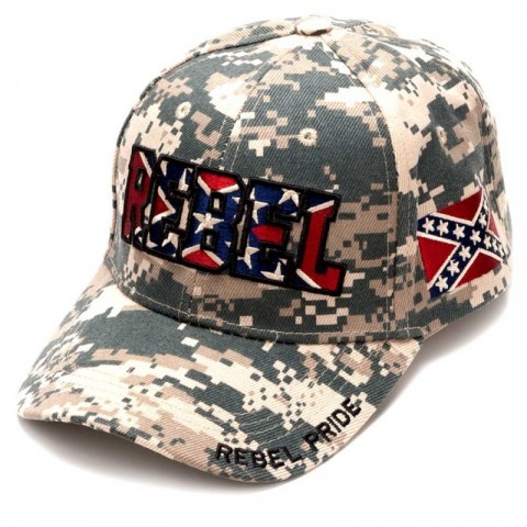 Rebel Pride camouflage southerner cap with velcro closure