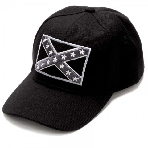 Gorra motera negra bandera confederada cierre velcro