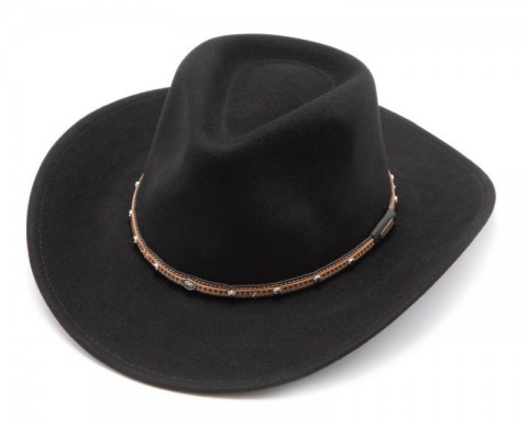 Sombrero cowboy negro deformable para hombre y mujer copa puntiaguda
